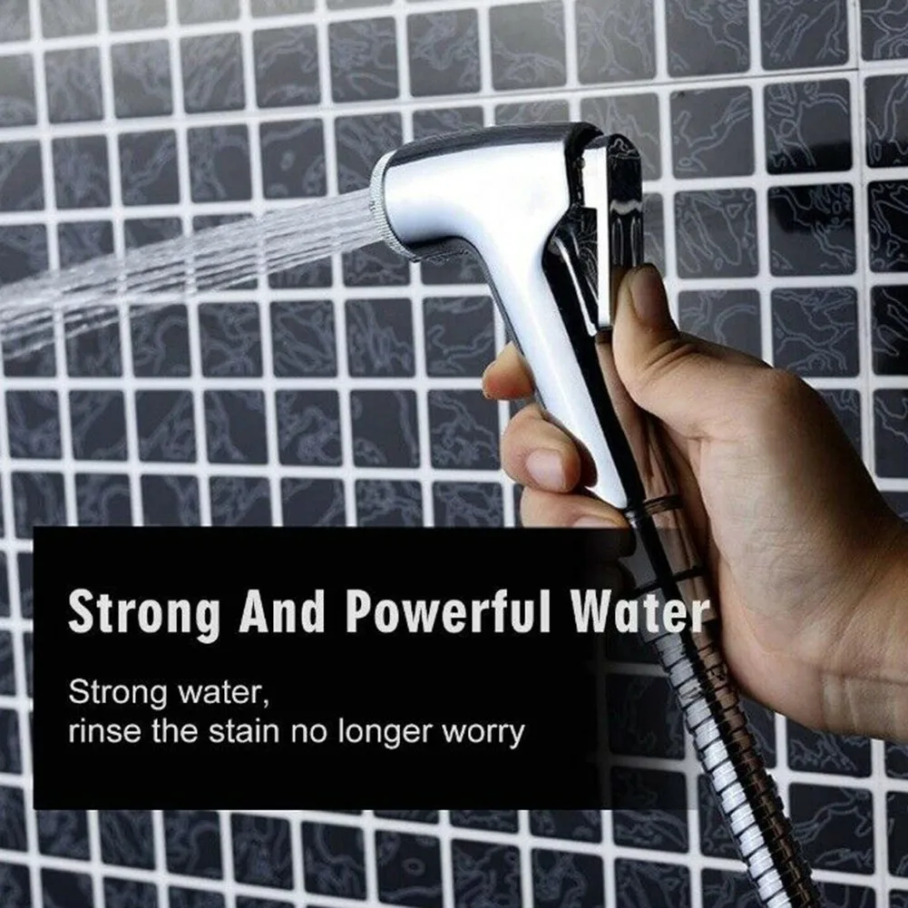 New Set Handheld Holder Shower Head Bidet Spray Muslim Toilet Hose Hygienic Jet Multi-functional 150cm Bathroom view 2