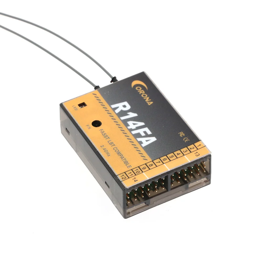 Corona R14FA 2.4Ghz 14CH Fasst Compatibele Ontvanger 4.0 ~ 10V Bedrijfsspanning Met FUTABA 14sg 16sz 18mz Voor Vliegtuig Smart Robot