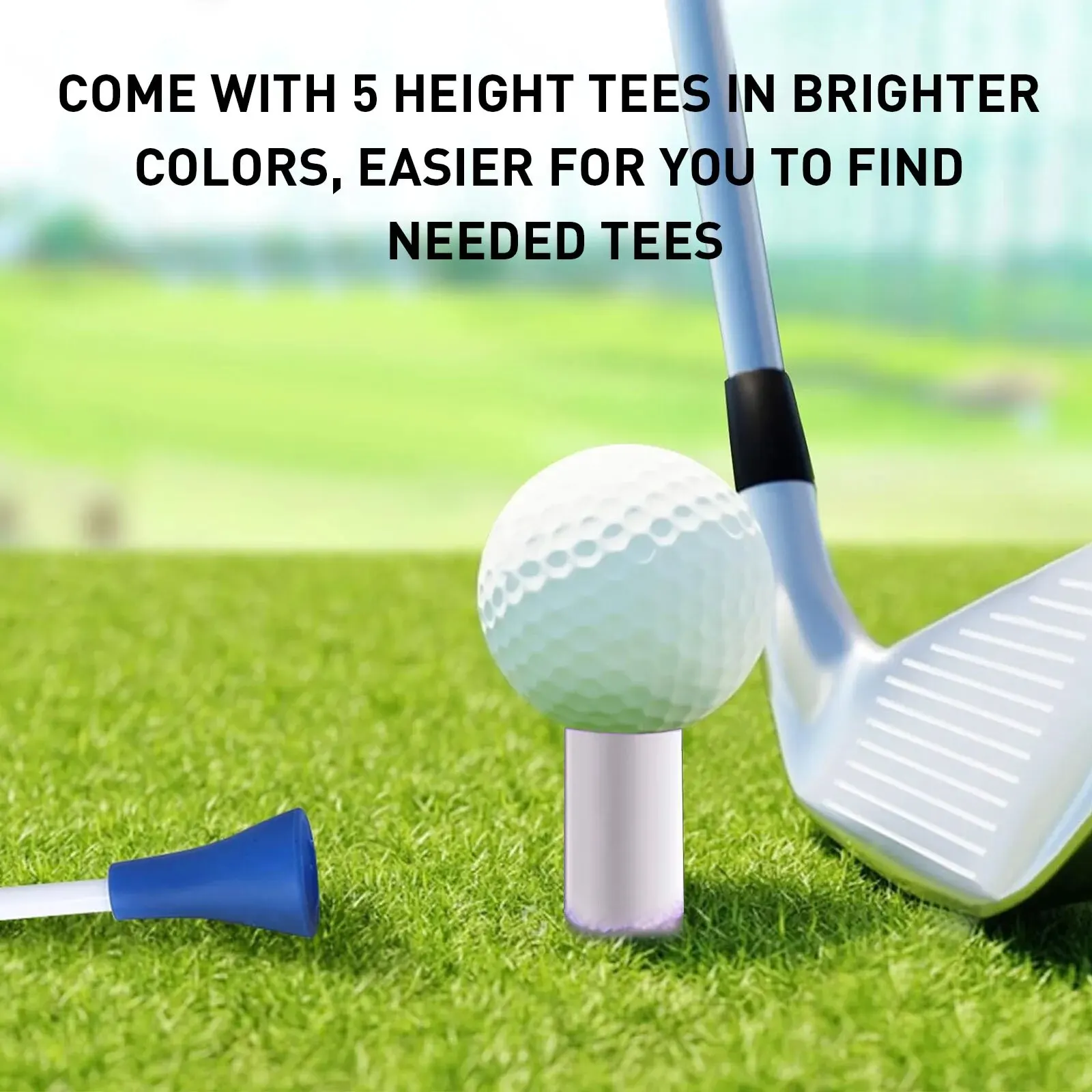 Golf Rubber Tees for Driving Range Mats Value 5 Pack, Mixed Size Durable for Practice Mat Top Holder Fit Indoor Outdoor