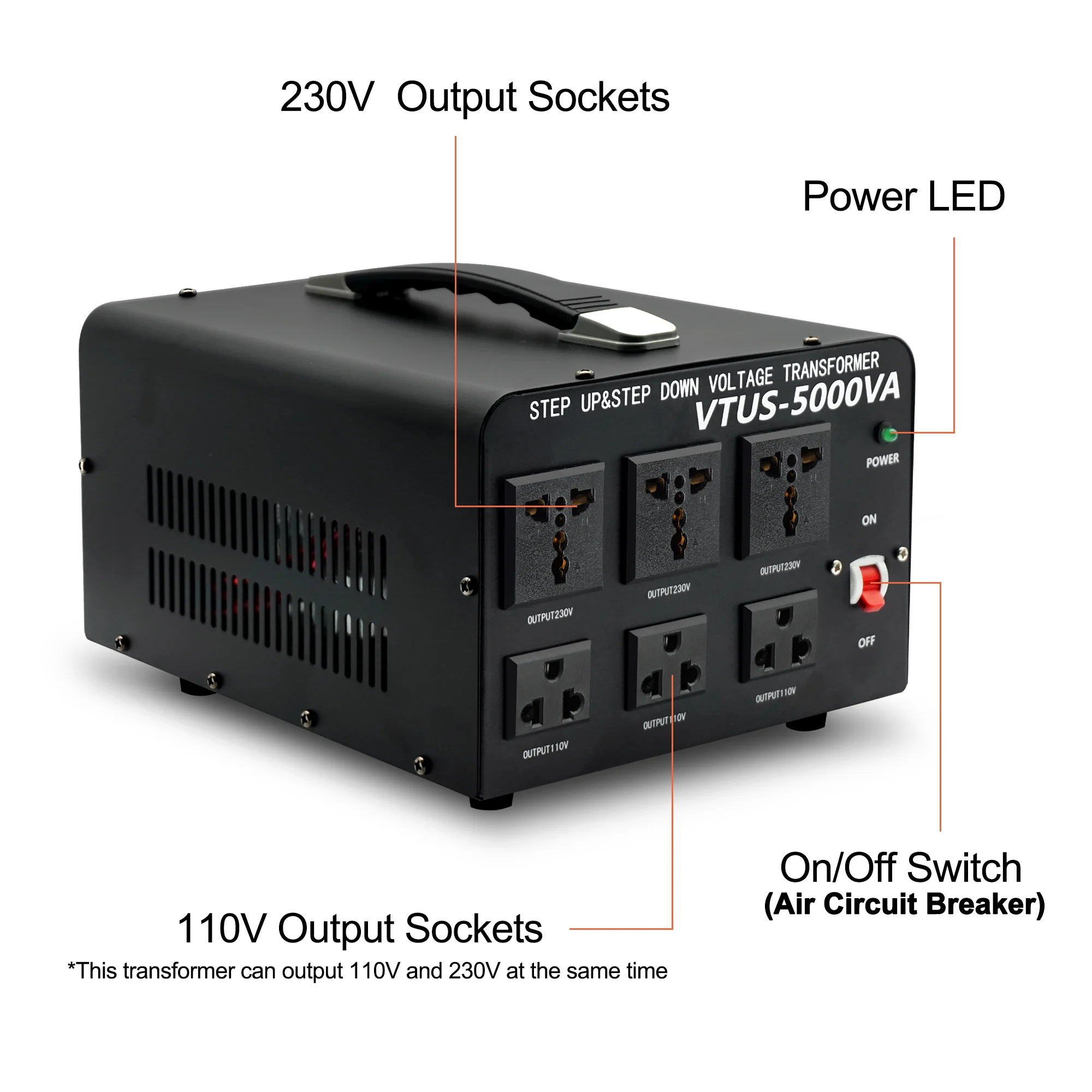 2026New 5000VA Transformer Step Up And Down AC 110V To 220V 220 To 110 Voltage Converter view 3
