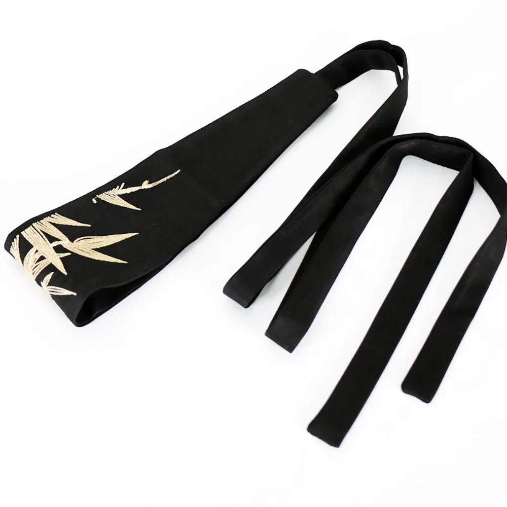 

Chinese Traditional Embroidery Waist Band Wide Black Waist Belt Corset Tie Belt Hanfu