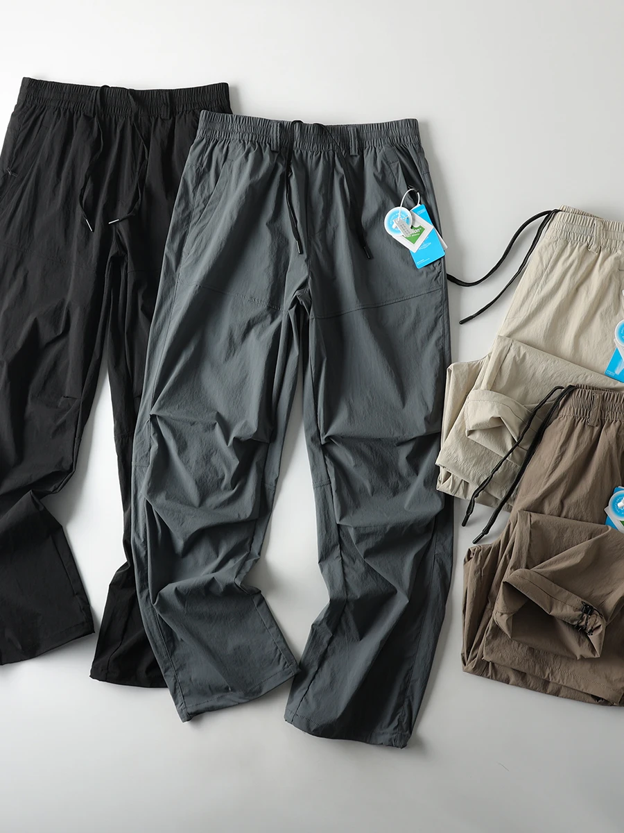 

Мужские легкие повседневные брюки: дышащие, водонепроницаемые, для активного отдыха, модные городские прямые брюки