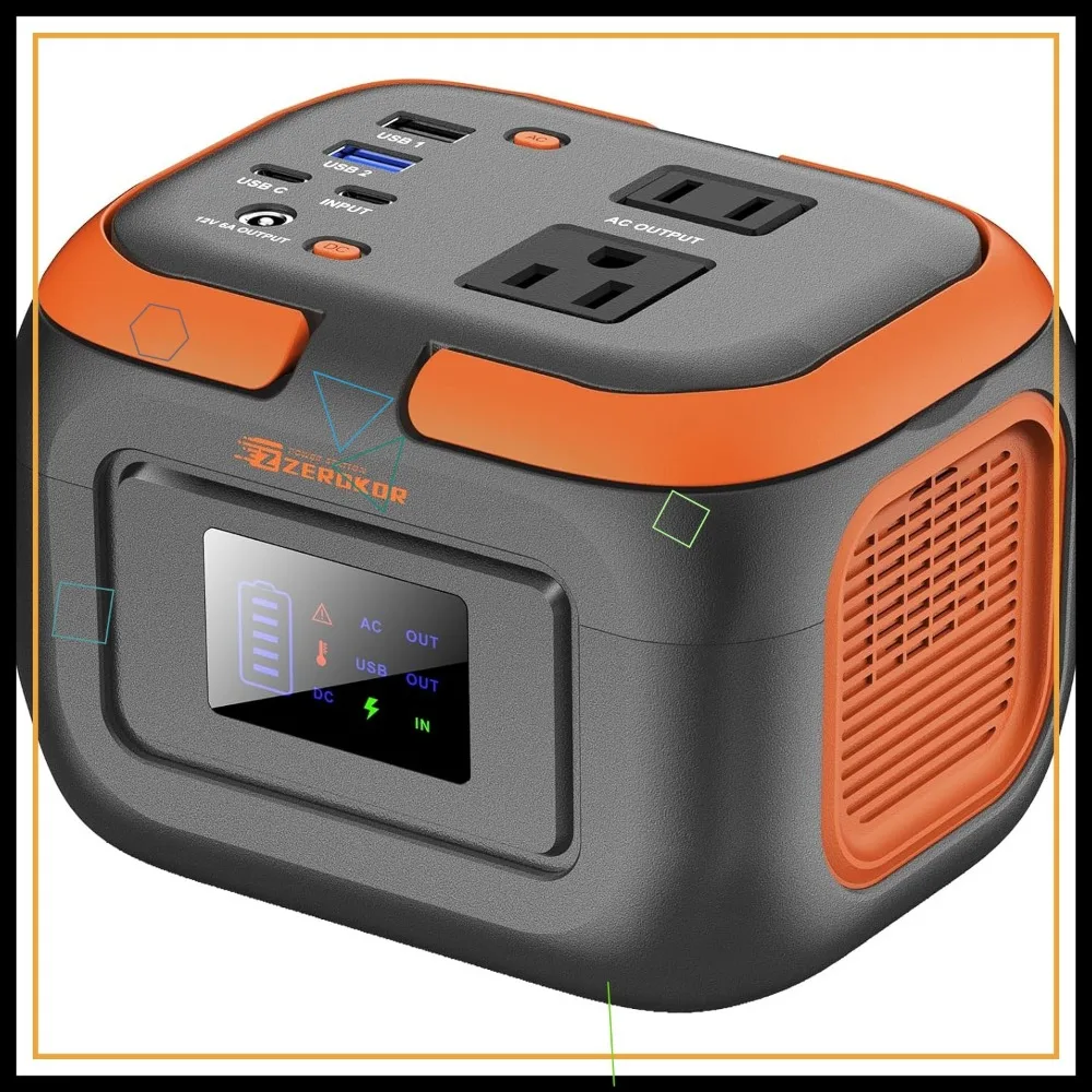 

120W Portable Power Station with AC Outlet, 97.6Wh Solar Generator for Camping Home Backup