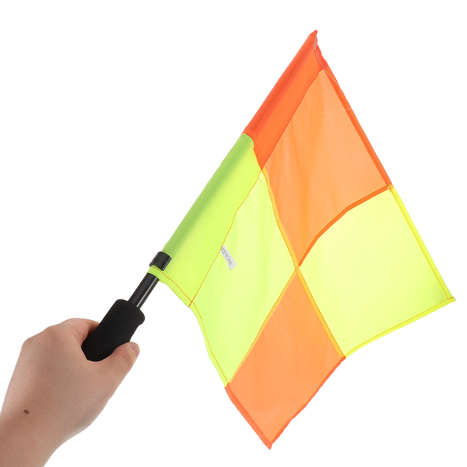 

2 Pcs Football Border Flag Hand Signal Training Aids Stainless Steel Referee Gear