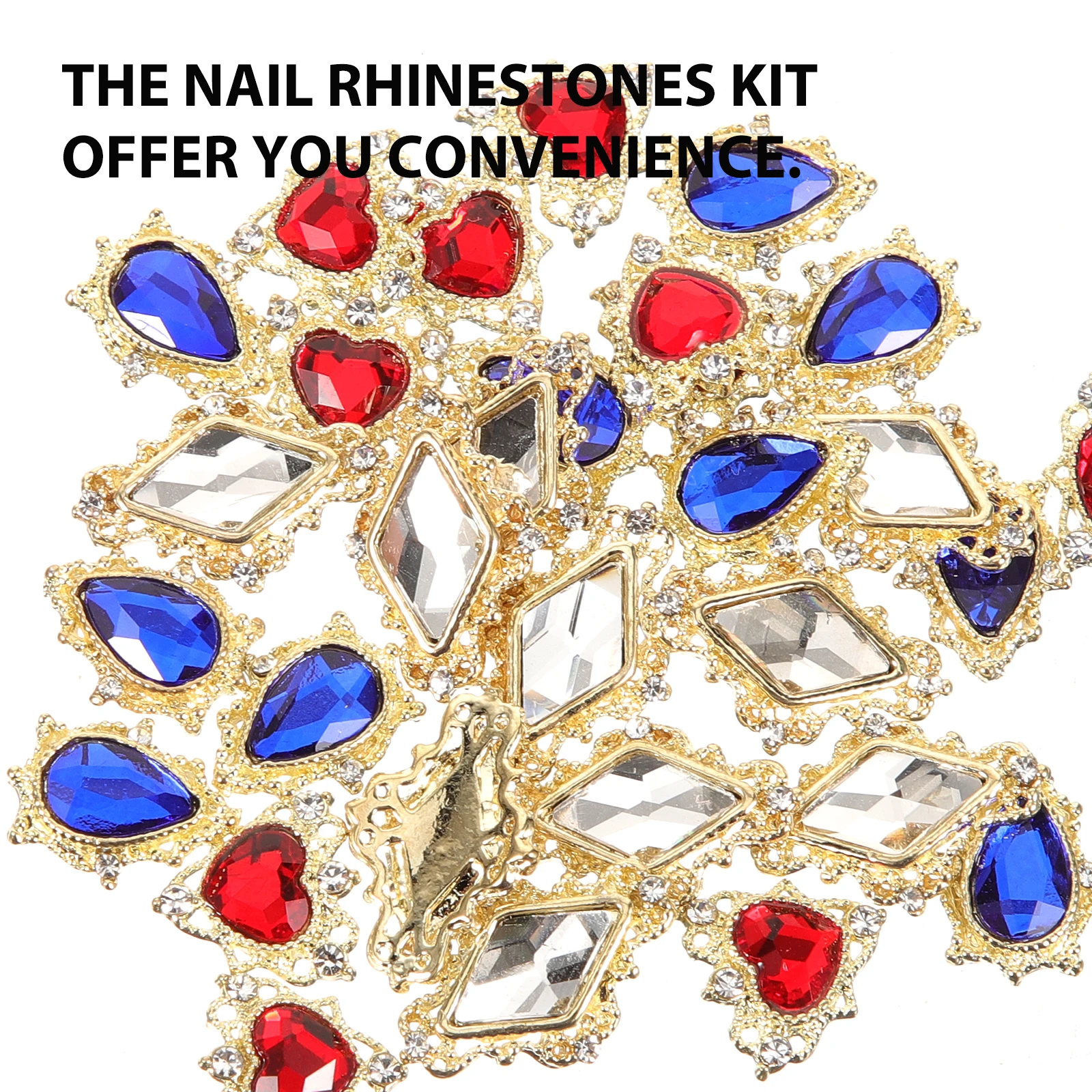 

30Pcs Nail Gems Kit Unique Design Delicate Color Perfect Accessories for Daily Life Special Occasions Nail Rhinestones Kit