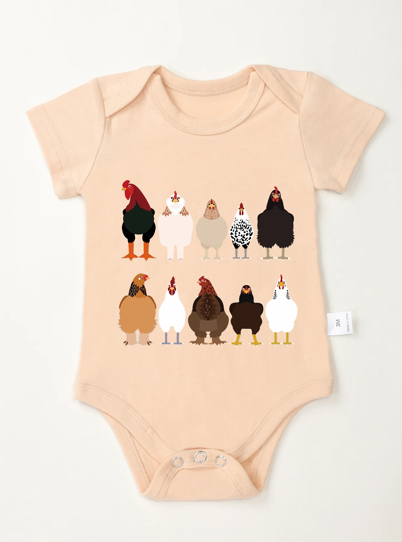 0-24M Bodysuit Short Sleeve Newborn Infant Onesie Baby Girl Boy Toddler Jumpsuit Clothes Chicken Pattern Romper New Style