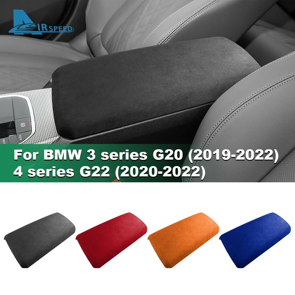 Car Armrest Box Case Cover For BMW G20 G22 G23 G26 3 4 Series 2020 2021 2022 Italy Suede Interior Arm Rest Protection Shell