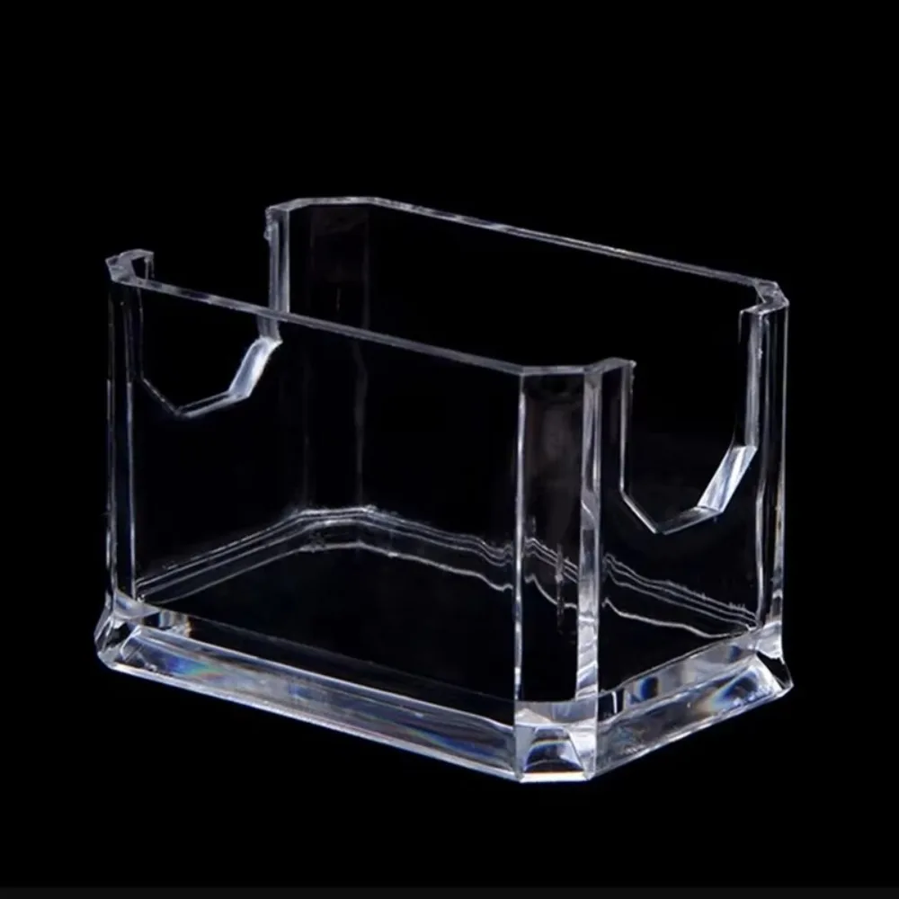 1pcs Clear Desk Shelf Box Storage Display Stand Acrylic Plastic Transparent Desktop Bussiness Card Holder Place Card Holder