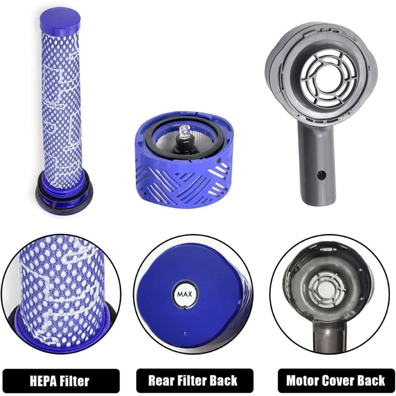 Motor Achterklep + Filter + Pre Filter Set Plastic Vervangende Onderdelen Voor Dyson V6 DC58 DC59 DC61 DC62 DC74