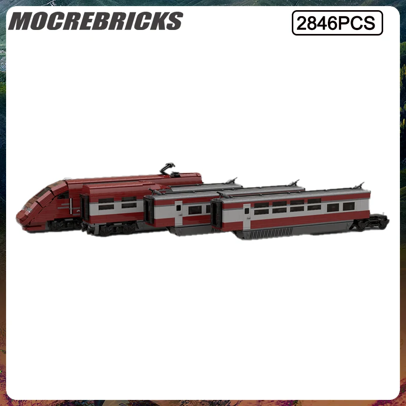 MOC City Train Series Thalys PBKA High Speed Train Model DIY Bricks Children's Educational Toys Christmas Gift