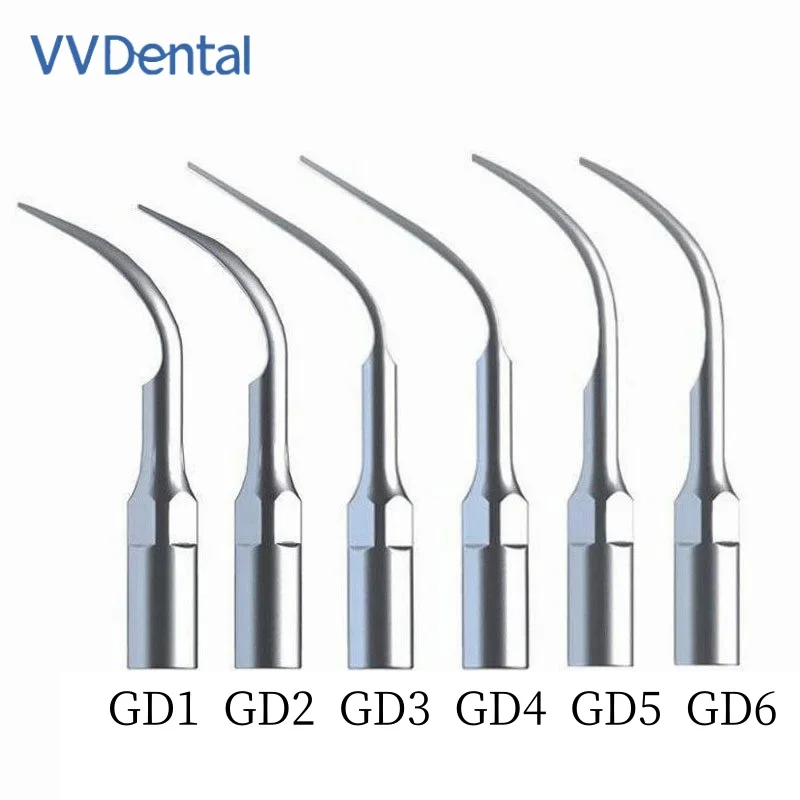 

VVDental Dental Ultrasonic Scaler Tips 5PCS GD1 GD2 GD3 GD4 GD5 GD6 Supragingival Scaling Tip fit DTE/Satelec Scaler Handle