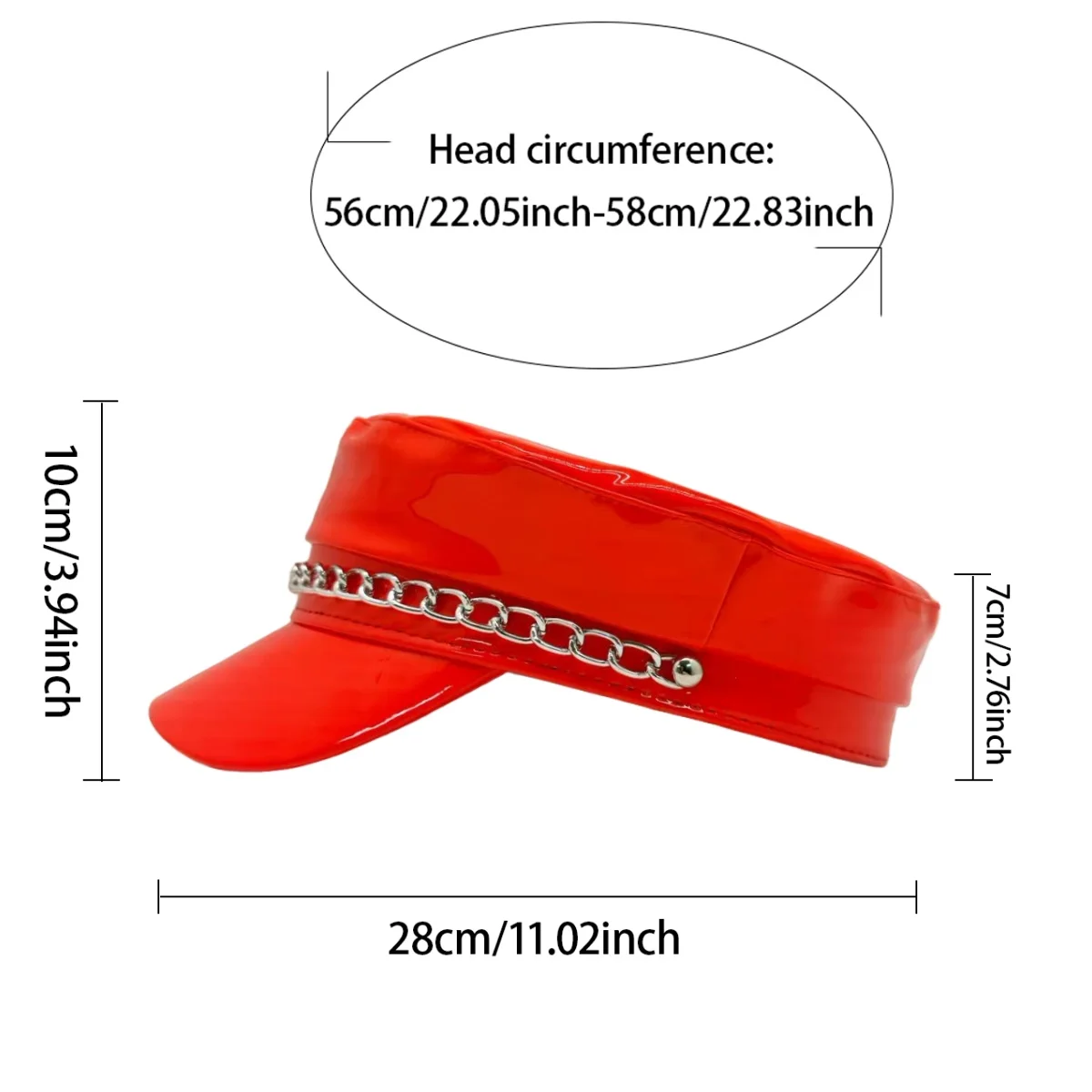 HongLuan Laser lederen kapiteinshoed Strass en militaire petten voor dames, Rave Festivals Accessoires & Feestpet Man Cosplay Fem