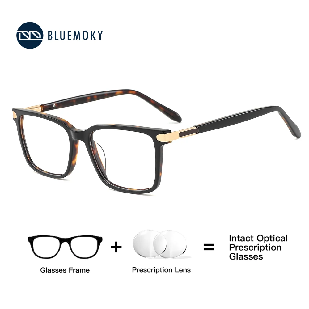 

BLUEMOKY Progressive Prescription Glasses for Women Square Fashion Acetate Frame Photochromic Lenses Myopia Correction