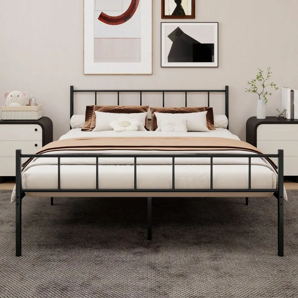 

Style Metal Platform Bed Frame,14 Inch Black Bed Frame,Storage Space Under Bed Frames, Heavy Duty Steel Slat Support, No Box Sp