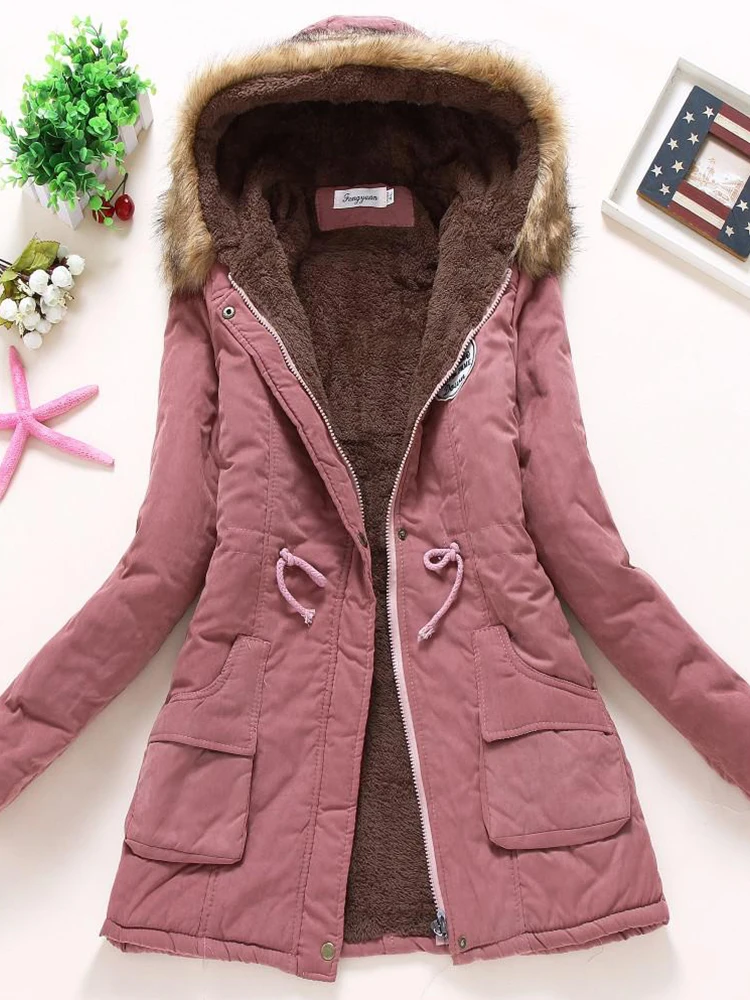 

Autumn Winter New Women Cotton Jacket Padded Casual Slim Coat Emboridery Hooded Parkas Wadded Warm Female Overcoat