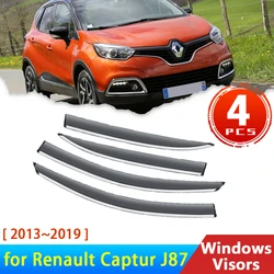 Deflectors for Renault Captur J87 Samsung QM3 2013~2019 Accessories Car Window Visors Rain Eyebrow Guards Wind Smoke Windscreens