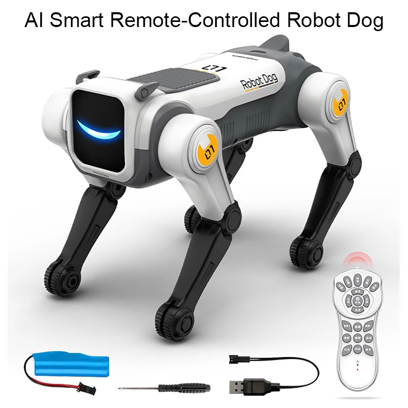 Smart Robot Dog RC Voice Remote Control Stunt Tumbling Bionic Programmable Interactive Electric Toy for Kids