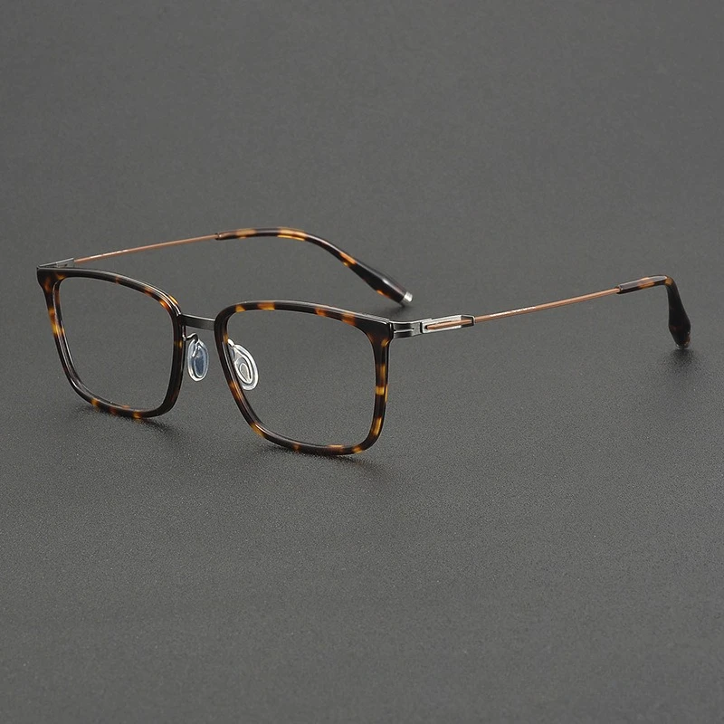 إطار نظارات مربع ياباني من التيتانيوم بدون مسامير 202502 قصر النظر للرجال مصمم خلات وصفة طبية للنساء نظارات حجب زرقاء