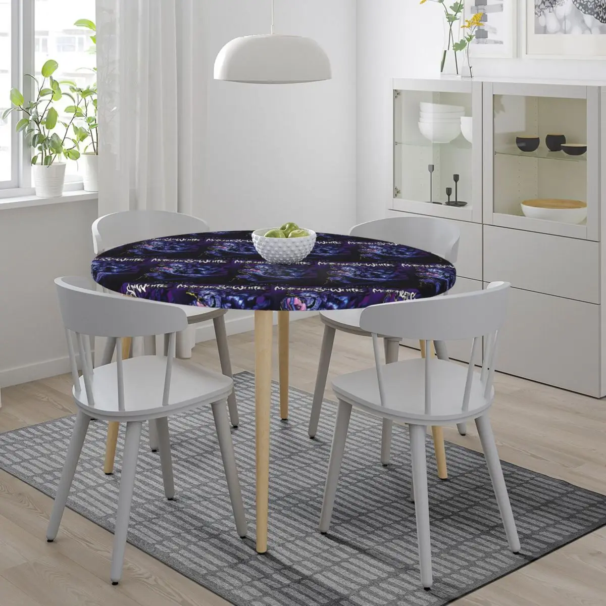 Motionless In White Waterproof Round Tablecloth Oilproof Table Cloth for Kitchen Events Dining Table Cover