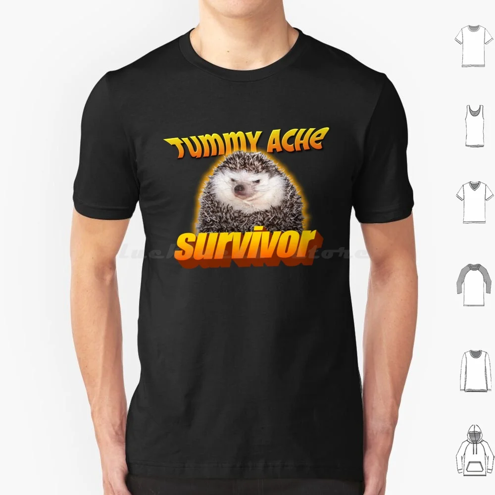 Tummy Ache Survivor Meme T Shirt Big Size 100% Cotton Ibs Irritable Bowel Gerd Tummy My Tummy Hurts Gallstones Celiacs Crohns