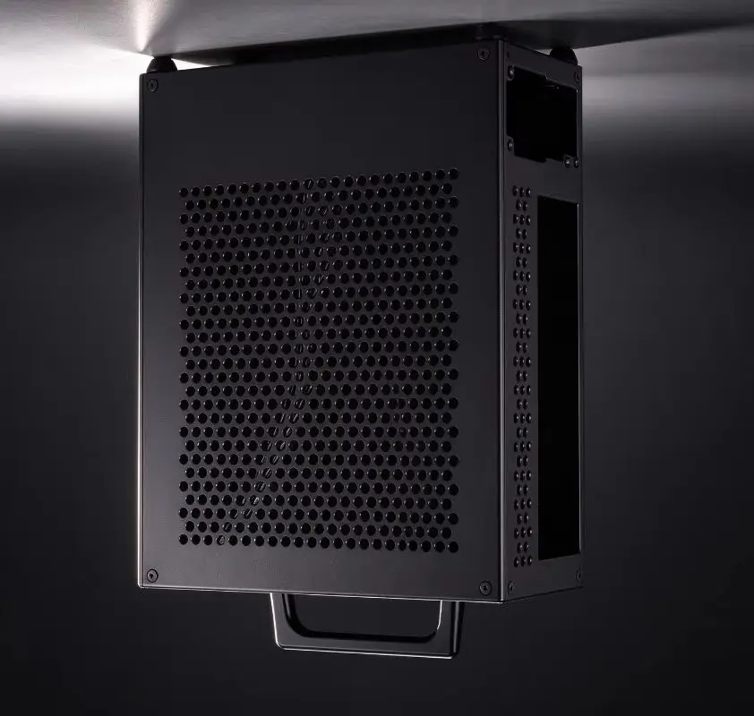 A1 Nuclear Display Mini ITX Chassis, Compact APU Aluminum Alloy 1U Small Power Supply, Portable Handle