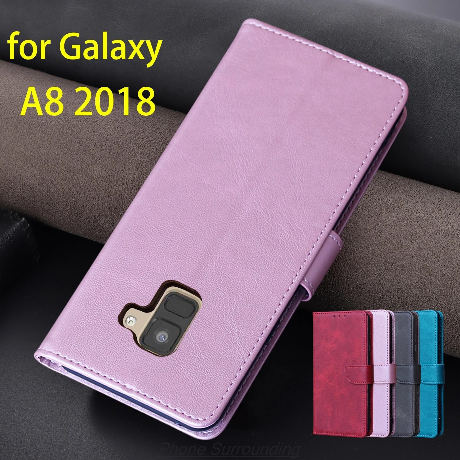 Wallet Flip Cover Pu Leather Case for Samsung Galaxy A8 2018 A530F Card Holder Phone Bags Protective Holster Fundas Coque