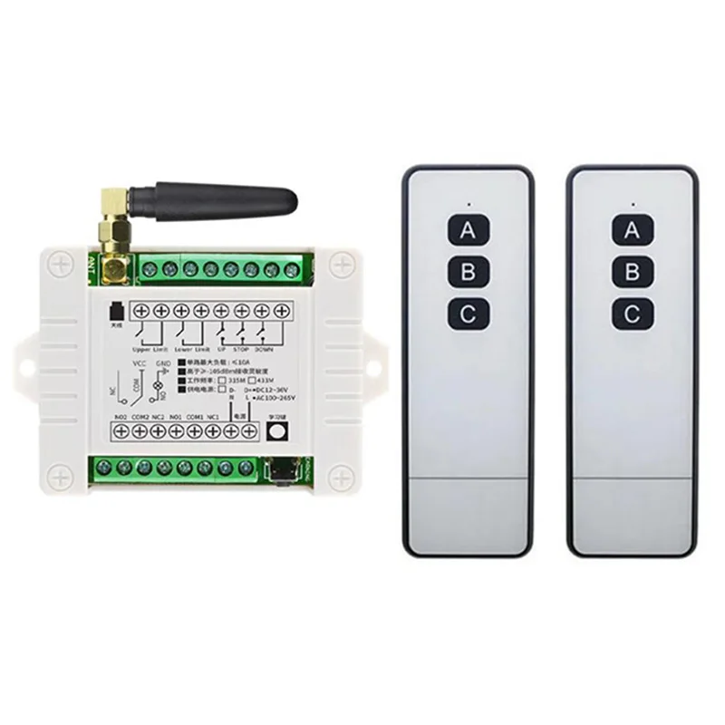 DC12V 24V 36V 2CH Wireless remote control switch Motor forward inversion forward/reverse/stop for- shutters/gate/projection