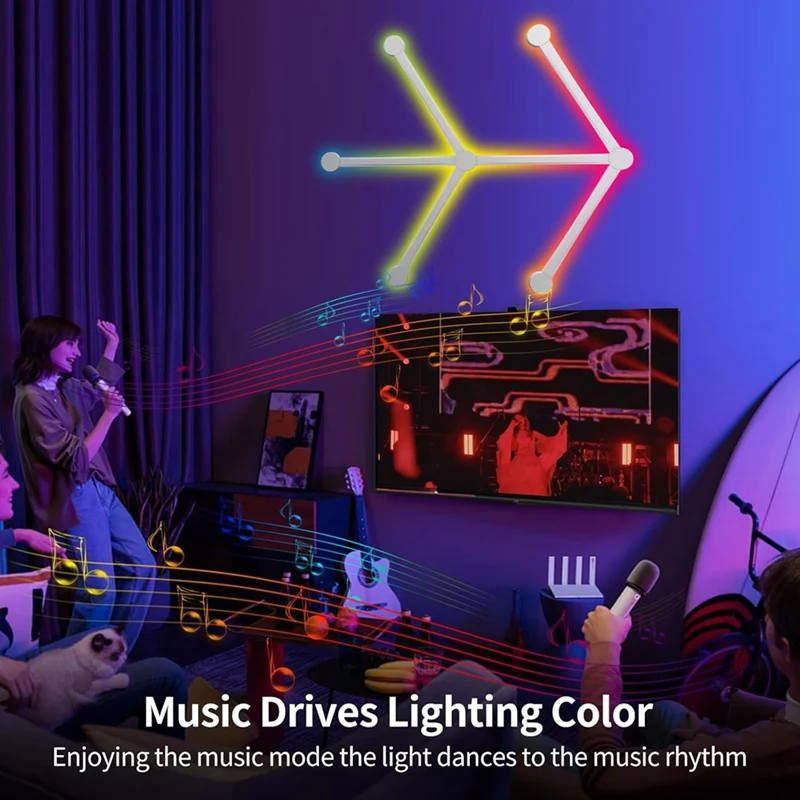 AT51-USB الذكية الجدار الخفيفة RGB LED ضوء القضبان 16 مليون لون عكس الضوء الموسيقى مزامنة DIY بها بنفسك المنزل إضاءة زينة القضبان