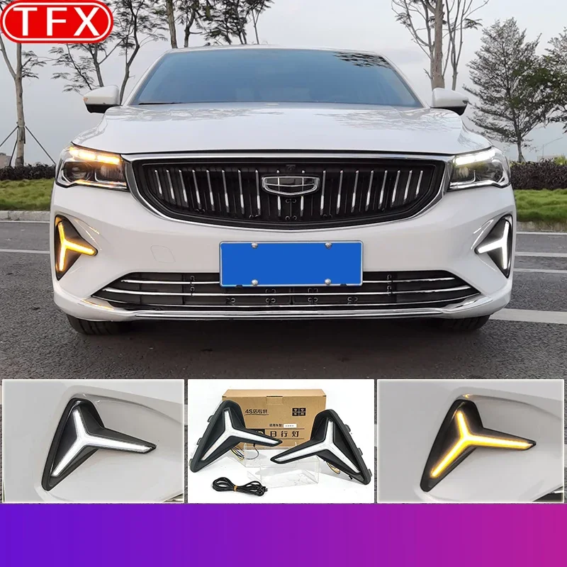 For Geely All-new Emgrand II 2023 2024 Car Styling Front Fog Lights LED Daytime Running Lights Auto Modification Accessories