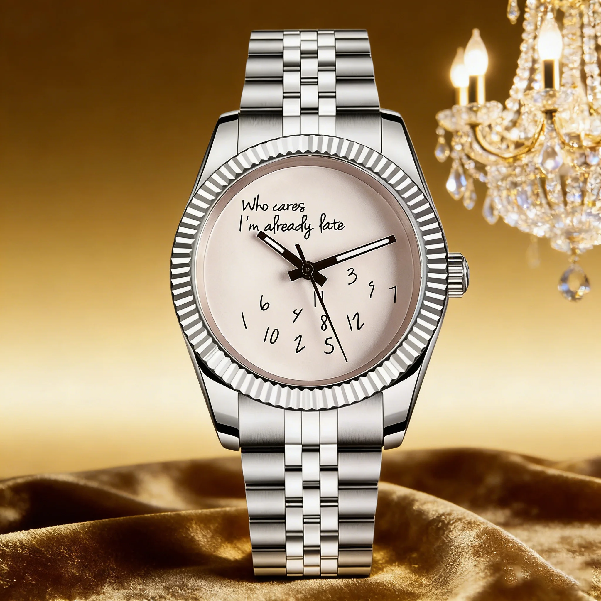 

Automatic watch for man 39mm 36mm Men's Watch NH35A/Miyota 8215/Asia 2824 Movement "Who Cares, I'm Already Late" Wristwatch