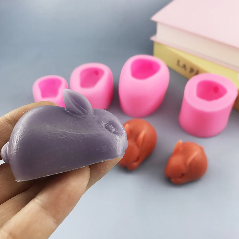 ชุดกระต่ายแม่พิมพ์ซิลิโคนอาหารวัสดุความปลอดภัย DIY Fondant เค้กตกแต่งช็อกโกแลต Mould Ice Cream Mould ในครัวเรือนเครื่องมือ