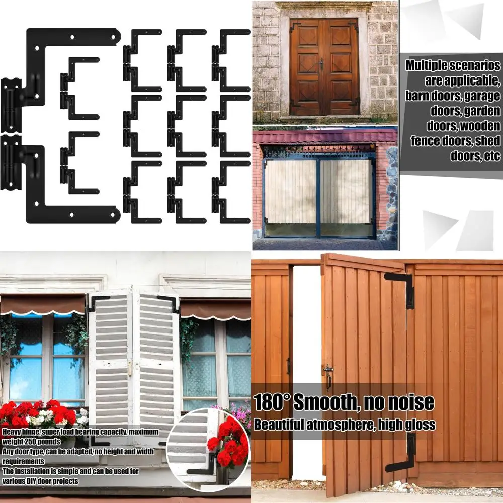 

24 упаковки стальных петель для жалюзи, 12 пар, черный кованый желез 1-1/16, двусторонние петель для домашней безопасности и стиля.