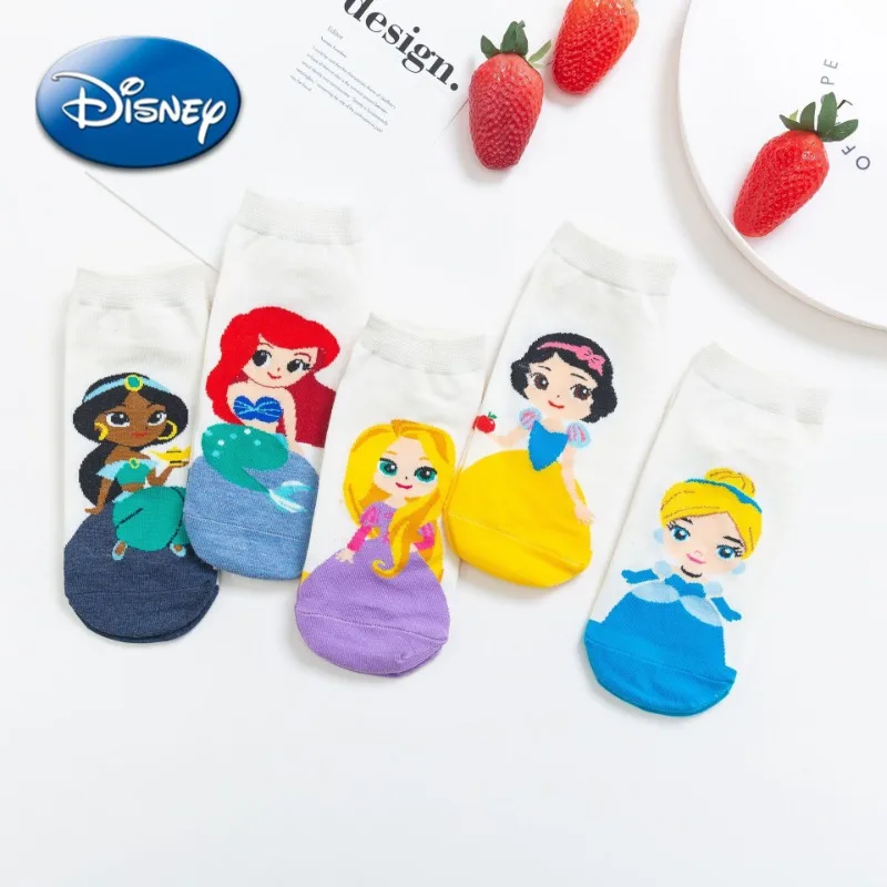 

Disney Princess Cotton Socks Snow White Ariel Jasmine Cartoon Anime Knitted Breathable Warmth Sock Women Adult Kids Cosplay Gift