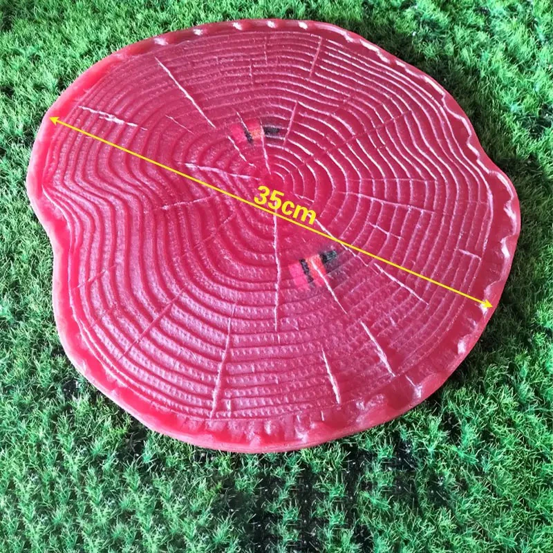 40cm Artificial Tree Rings, Molded Cement, Garden Simulation, Wooden Stakes, Bark, Christmas Printing, Halloween