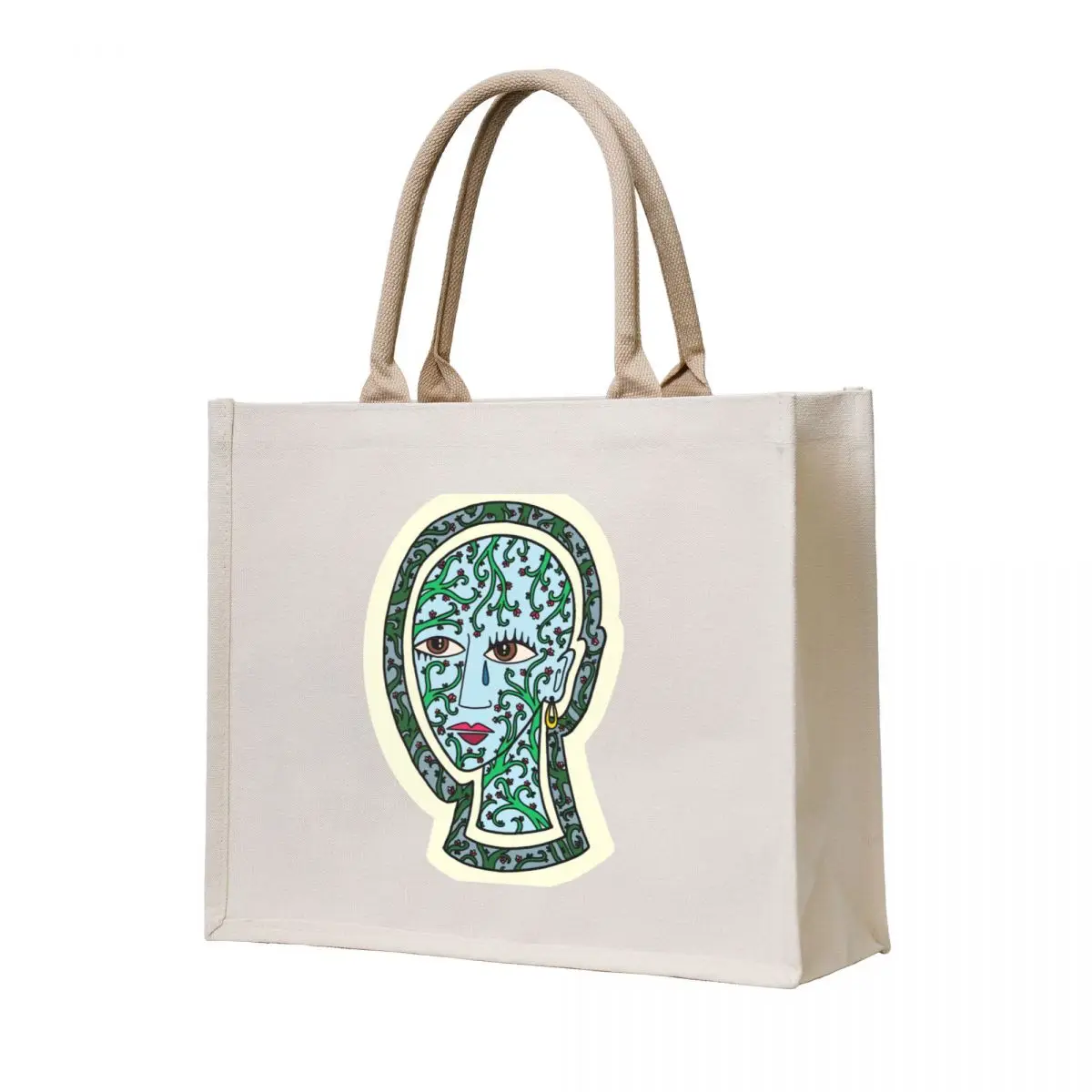 

sad face Tote Bag Women's tote bag Women's beach bags Canvas shoulder bag