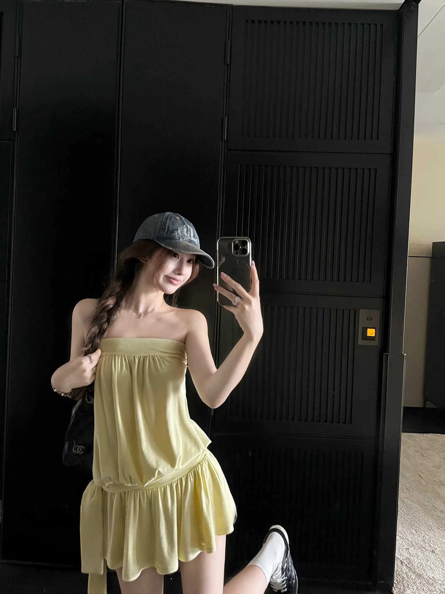 

Yellow Lazy Style Women's Summer Casual Sleeveless Crop Top And Short Skirt Two-Piece Set Comfortable Loose Fit Pure Color
