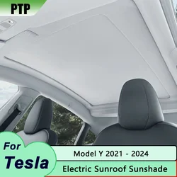 Per Tesla Modello Y 2024 Parasole Elettrico Tetto Apribile Aggiornamento Cool Sun Shades Tetto Anteriore Posteriore Visiera Parasole Modifica Accessori Auto