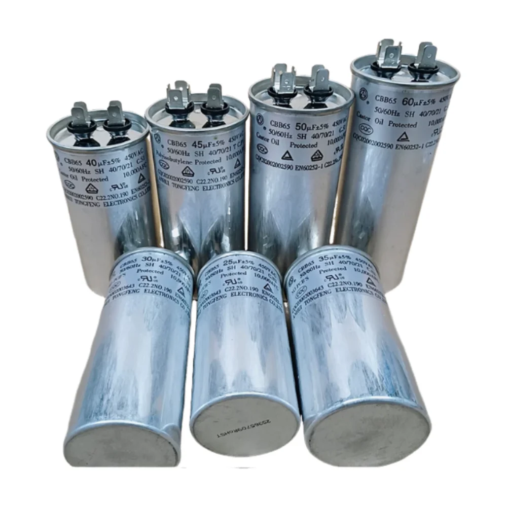 Novo Capacitor de Cobre Genuíno para Compressor de Ar Condicionado 25UF 30UF 35UF 40UF 45UF 50UF 60UF