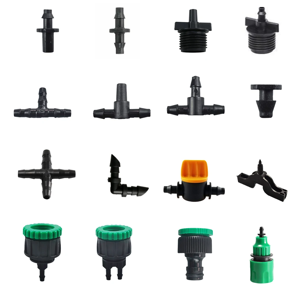 

4/7MM Garden Hose Connectors Micro 1/4" Drip Irrigation System Soft Pipe Hose Joints Tee Plug Water Connector