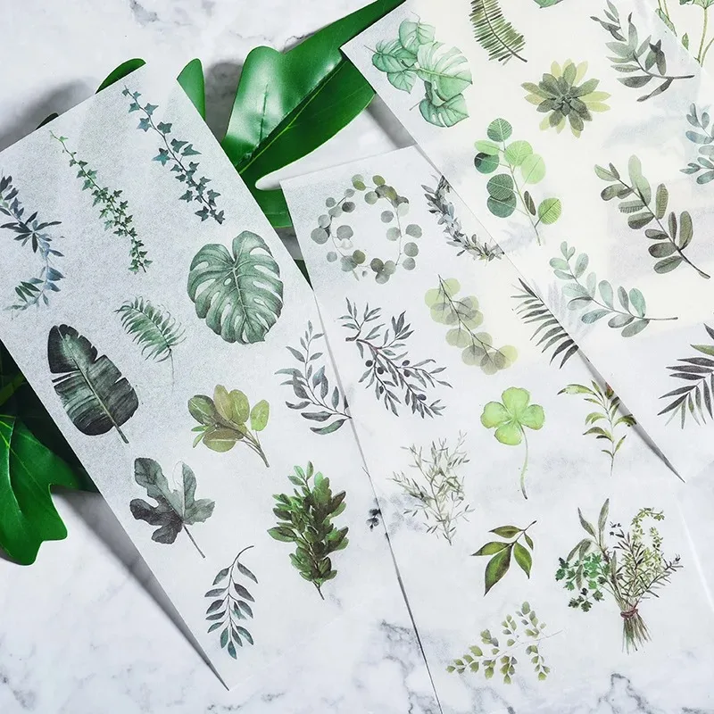 

Cute Watercolor Flower Plants Character Animals Graffiti Stickers Cartoon DIY Retro Style Decoration Stickers Scrapbooking