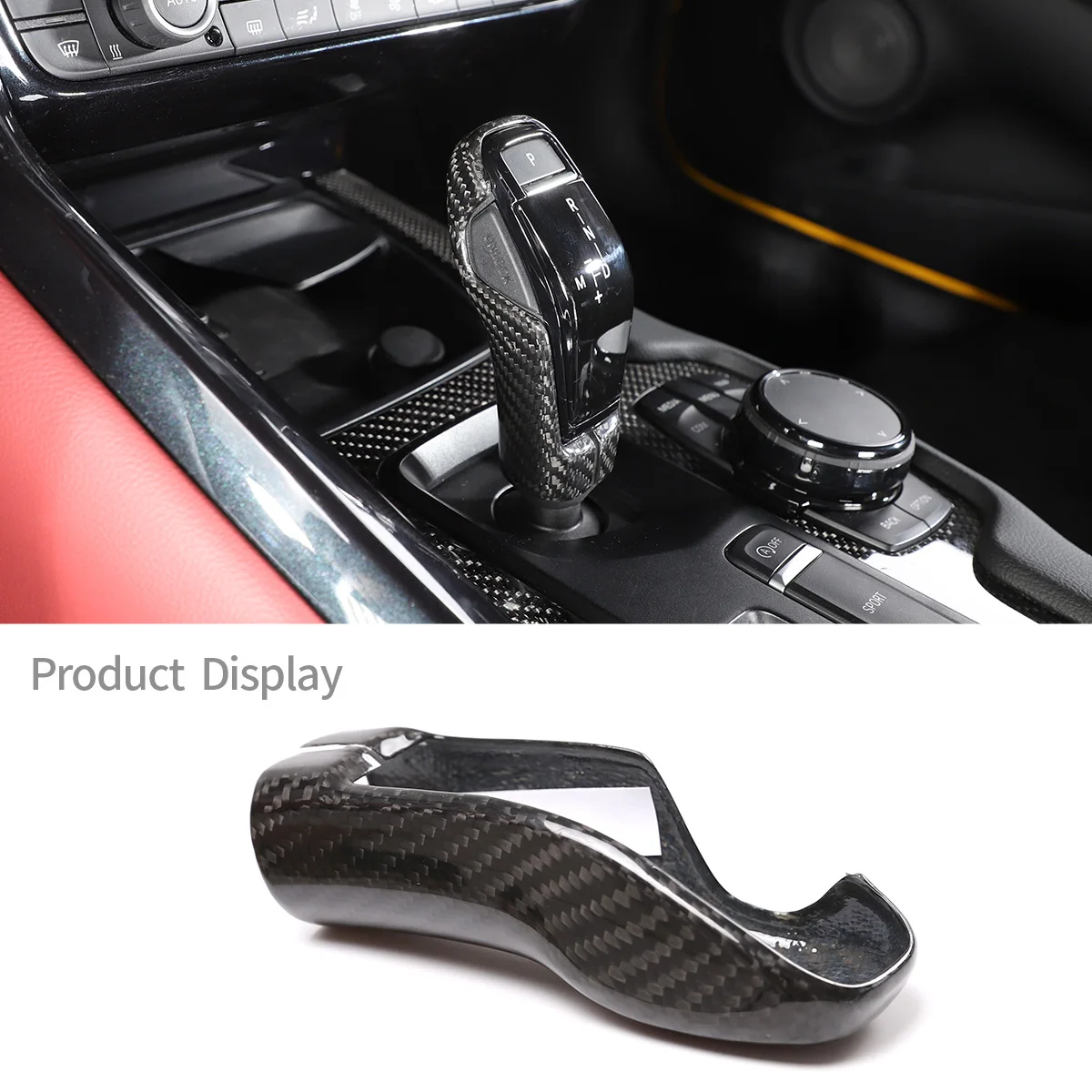 

For Toyota GR Supra A90 2019-2022 Real Carbon Fiber Car Center Console Gear Shift Head Cover Trim Panel Sticker Car Accessories