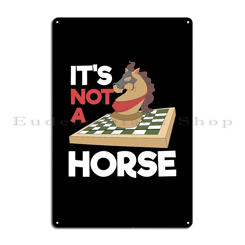 Funny Chess Player Knight Chess Piece Board Game Chess Metal Plaque Poster Designer Wall Custom Club Wall Decor Tin Sign Poster