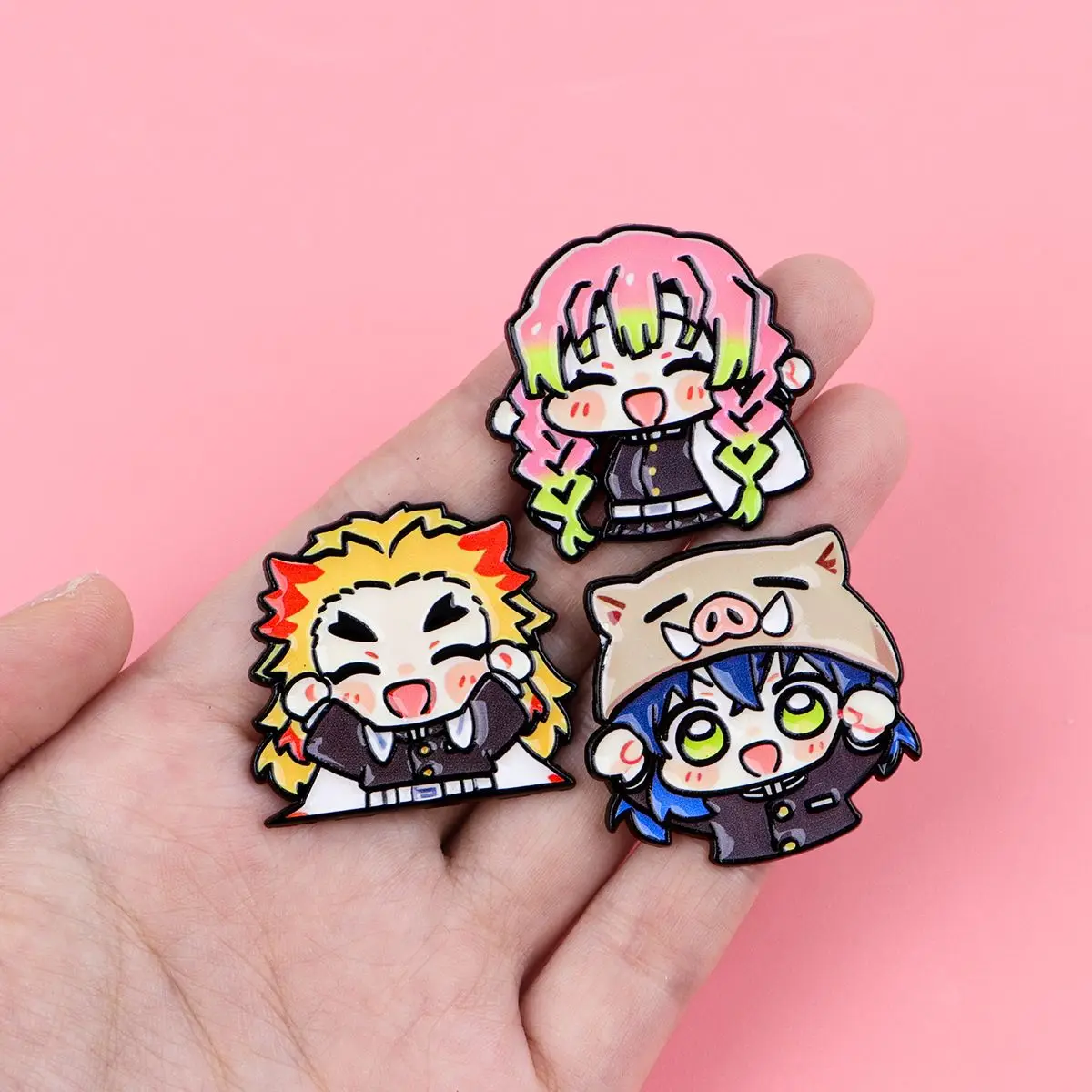 Demon Slayer Kimetsu No Yaiba Alloy Metal Brooch Badge Pin Anime Cosplay Clothing Backpack Accessory Hot Selling Cross Border view 5
