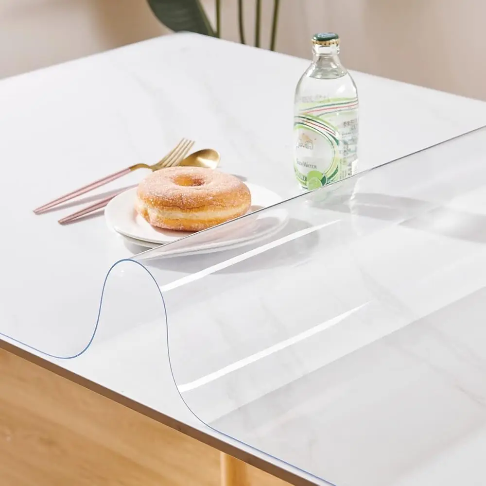 

Custom 1.5Mm Thi Crystal Clear Table Cover Protector 16 X 36 H Waterproof Pvc Protective Desk Pad Transparent Mat For Dining