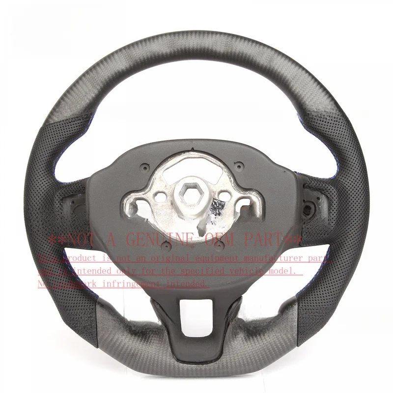 For Volvo XC40 Gloss Carbon Fiber Perforated Leather Modified Steering Wheel Horn Cover Shell
