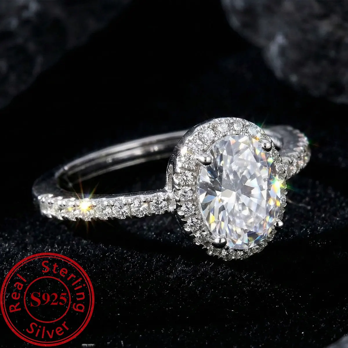 

Luxury Moissanite S925 Silver Adjustable Women Ring Square Round Sparkling Diamond Ring Wedding Party Proposal Jewelry Gift