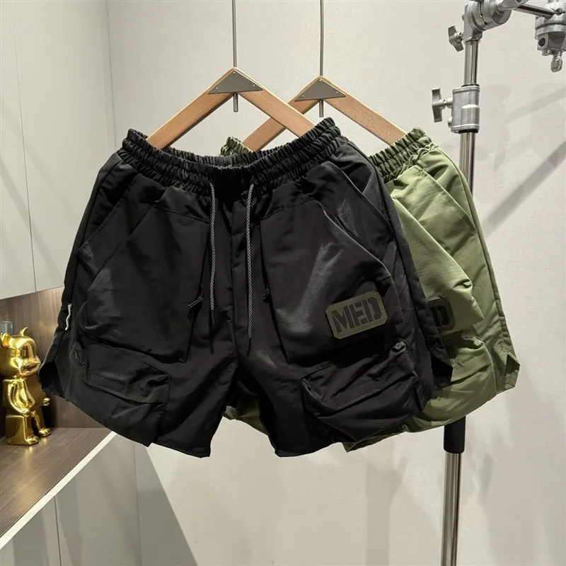 

Men's Summer Workwear Pants Casual Straight Leg Sports Leisure Trousers with Large kets Trendy Brand mid Waist Fit