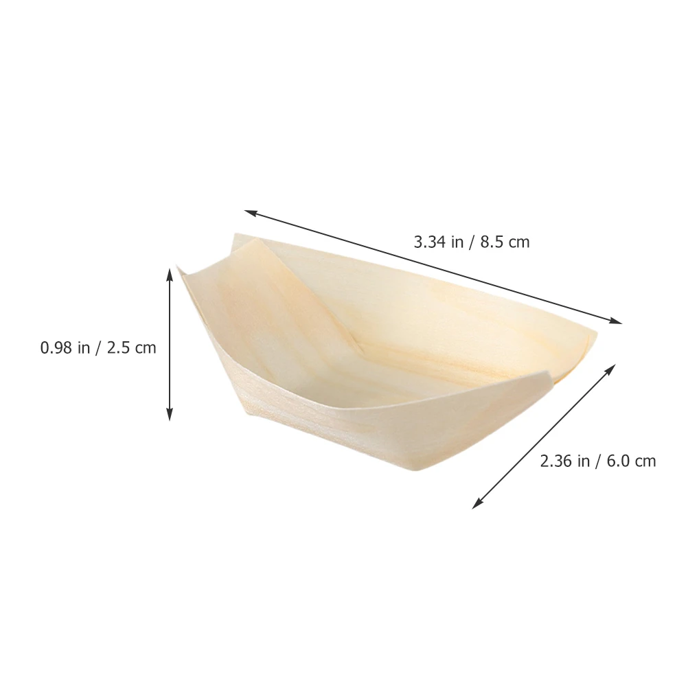 

250 Pcs Sushi Kayak Wood Serving Boats Plates Trays Shape Shaped Japanese Style Food Dish