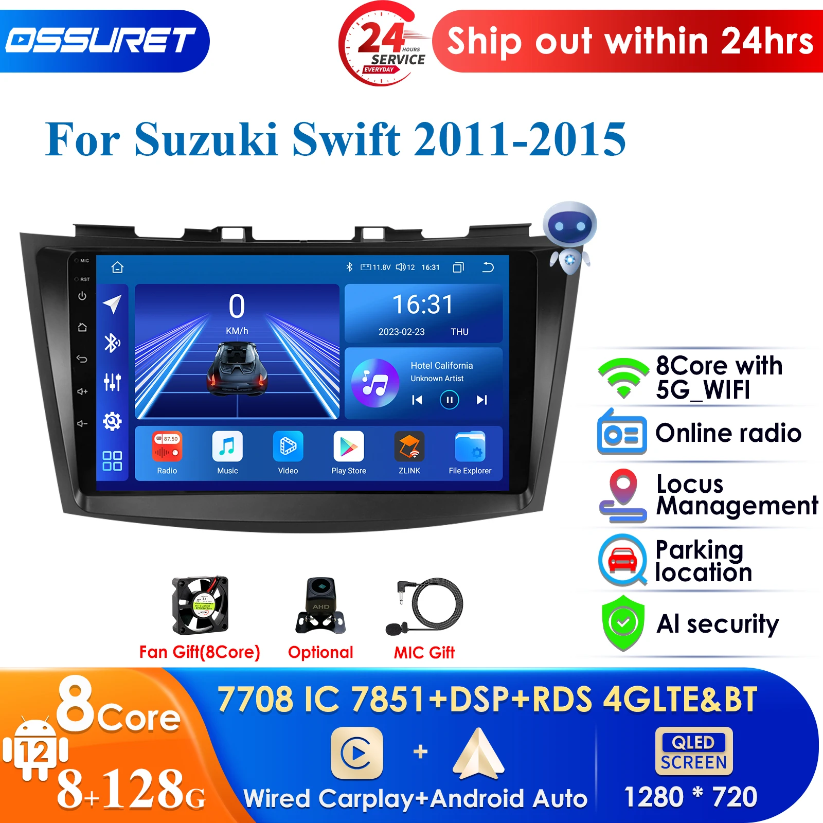 

Carplay 4G 9'' 10.33'' 7862 DSP 2din Android Car Radio for Suzuki Swift 4 2011-2015 Multimedia Video Player Autoradio Stereo RDS