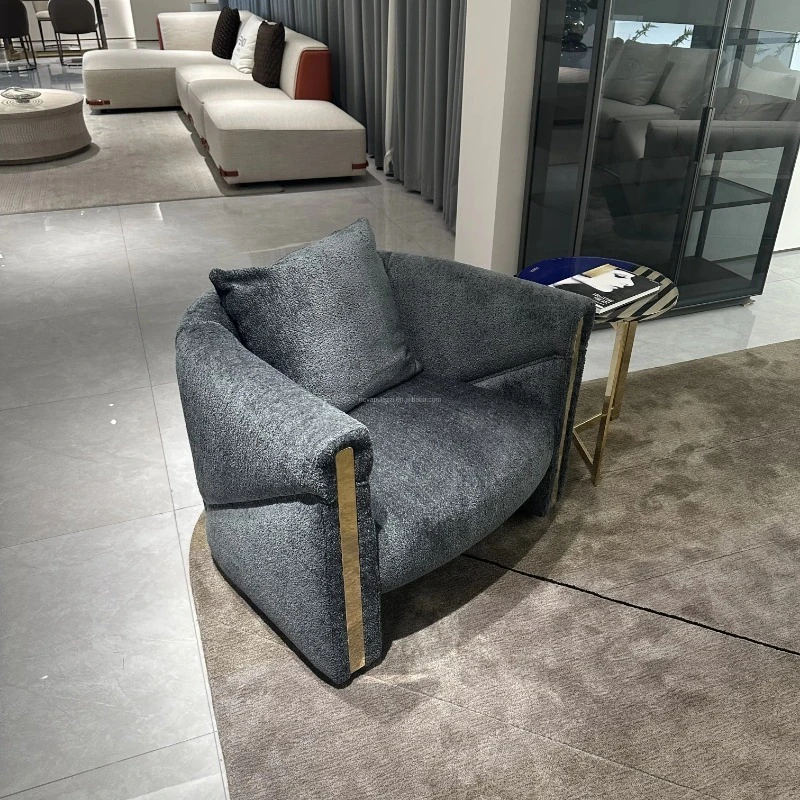 Simple living room hotel bedroom single sofa armchair fabric leisure chair
